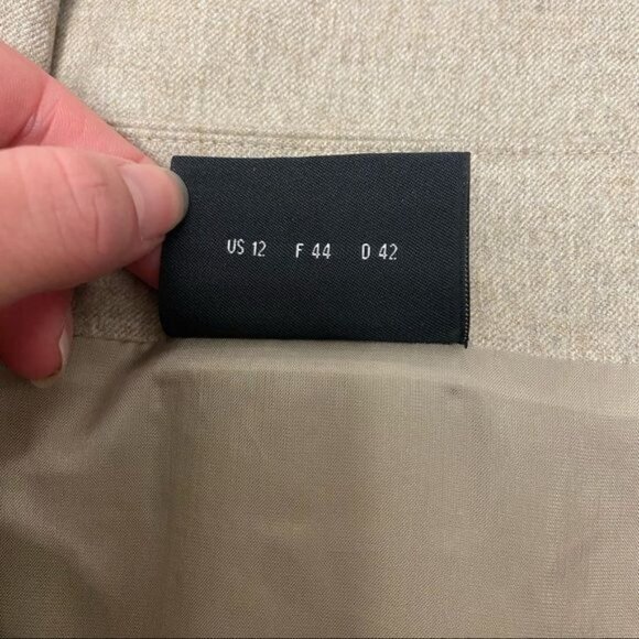 AKRIS Tan Wool Knee Length Pencil Skirt Size 12 - Picture 7 of 7